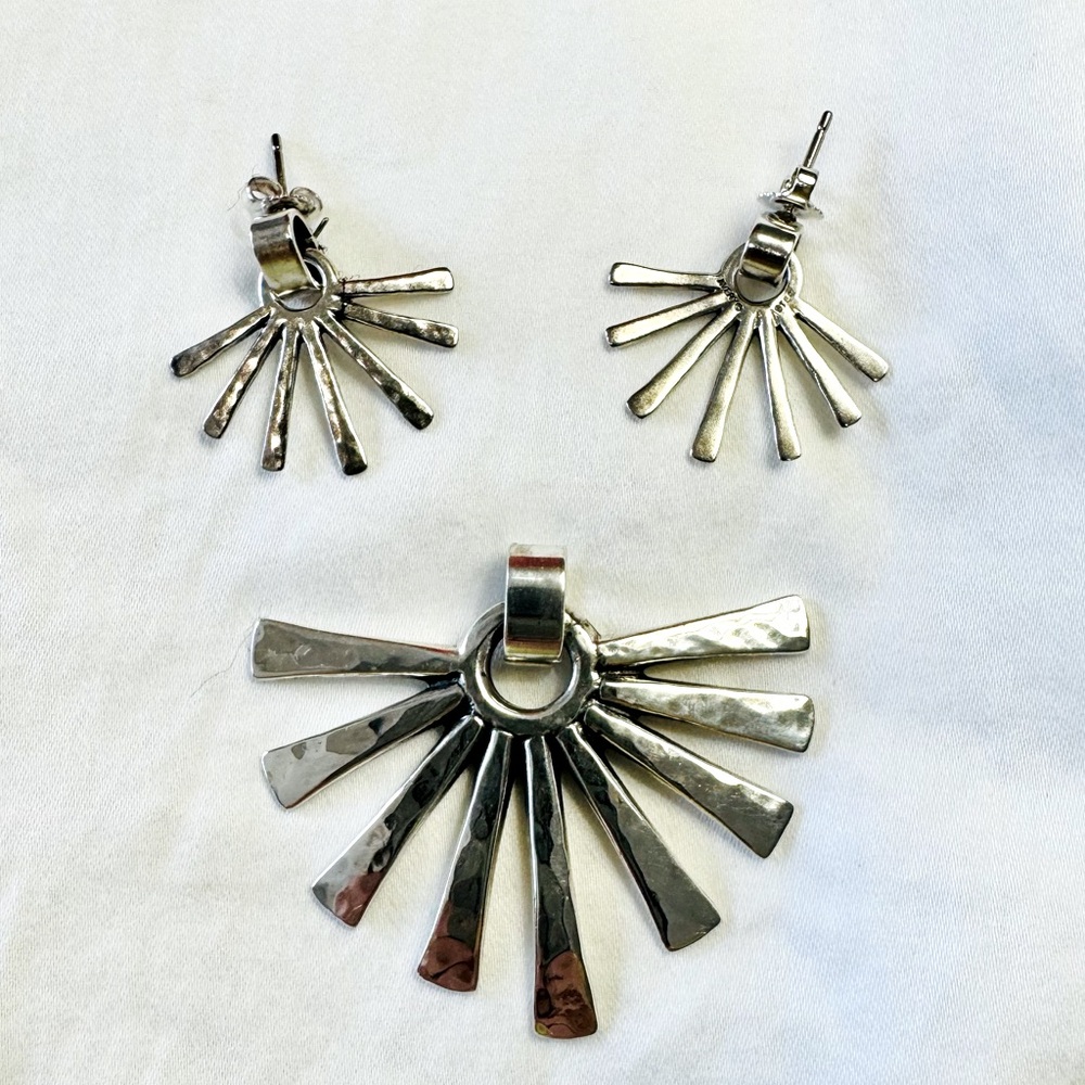 James Avery Starburst Earrings and Pendant Set